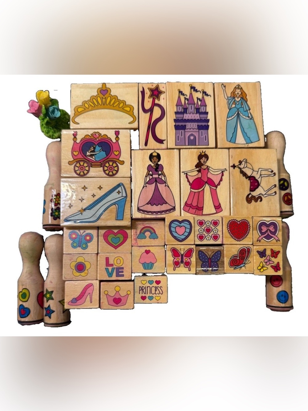 Wood Mounted Rubber Stamps Lot Of 32
Princess Fairytale Theme